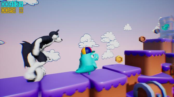 Dino running from a FURRY: GAMESFORFARM 